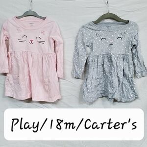 Carter's Pink and Gray Toddler Dresses